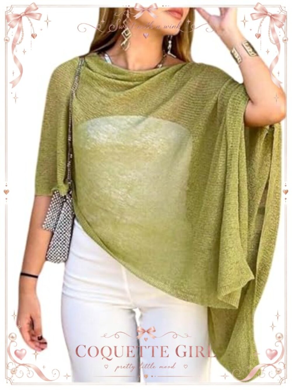 Plus Size Sheer Knit Poncho Shrug Top Lightweight Off Shoulder